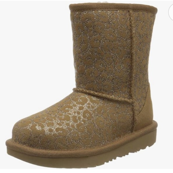 UGG Other - Kids UGG Classic II Glitter Leopard Boots big girls size 5 NEW